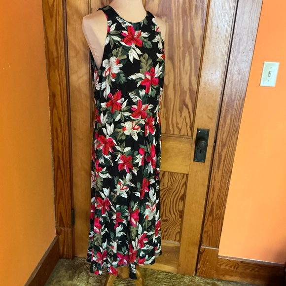 Vintage 90s Bright Tropical Flowers Summer Dress - Picture 5 of 9